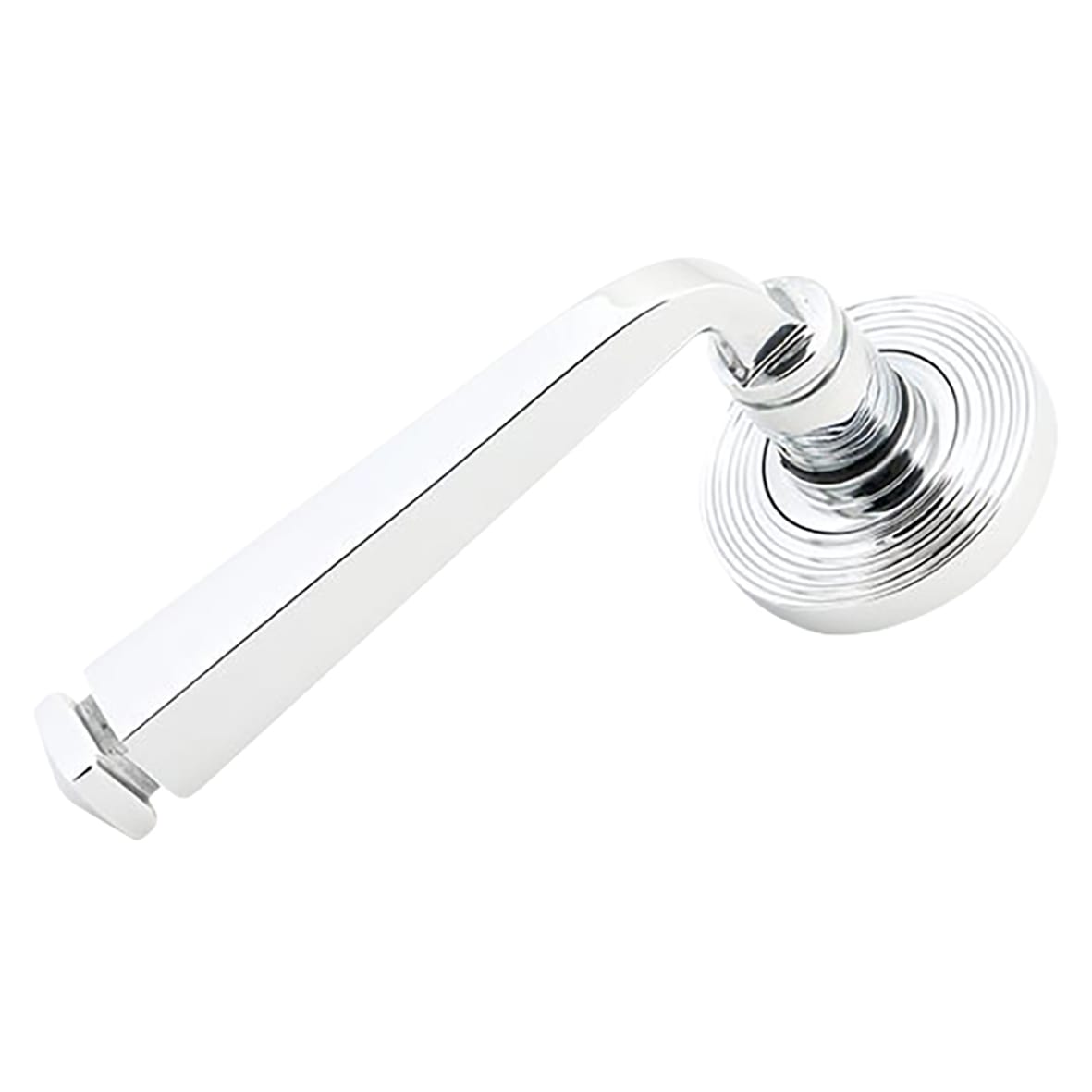 Polished Chrome Door Handles on Round Beehive Rose - Avon Range - view 2