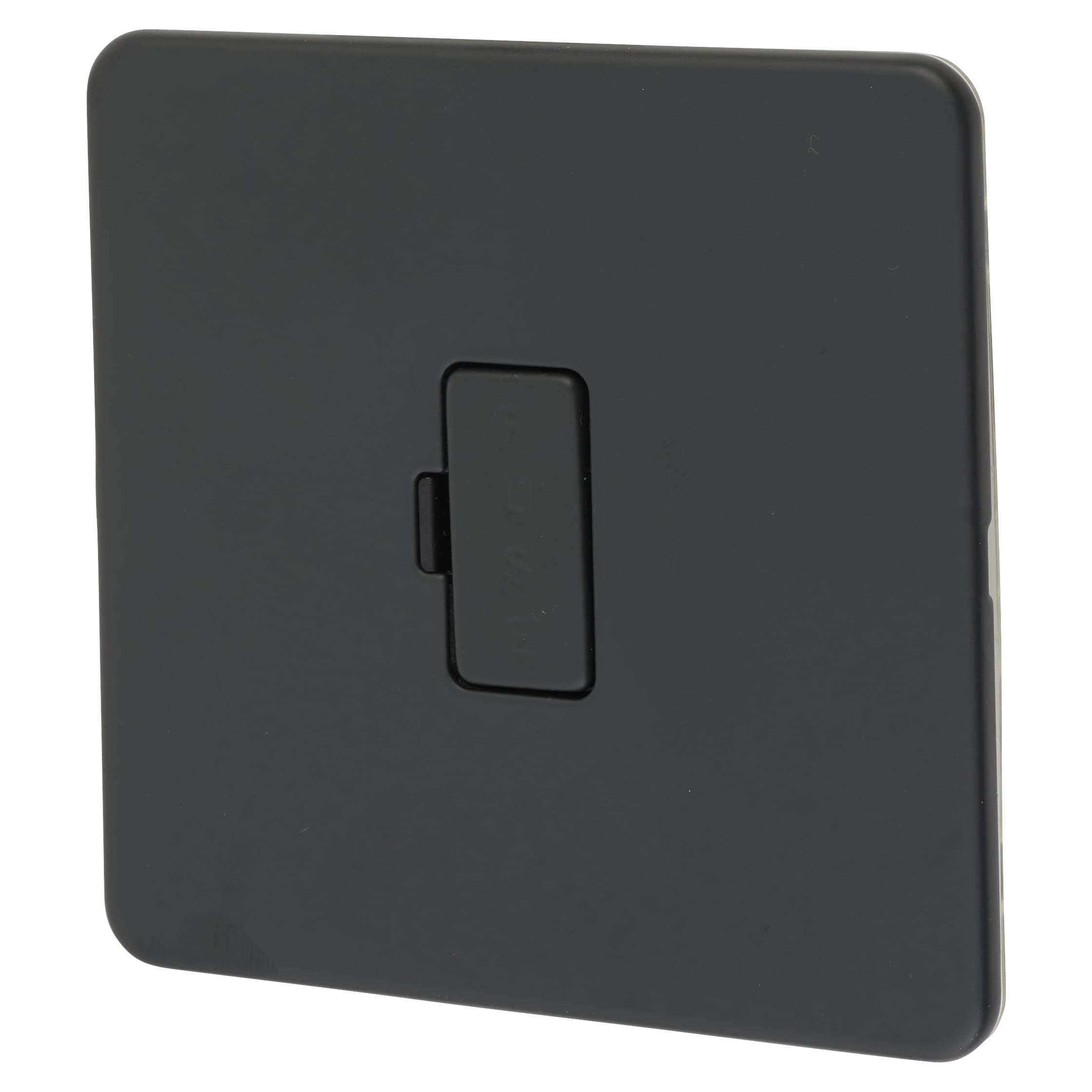 13A 1 Gang Screwless Flat Plate Unswitched Fused Spur - Anthracite Grey - view 2