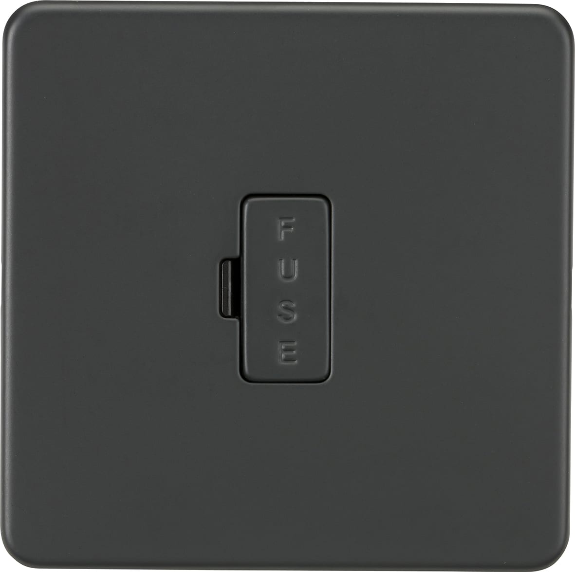 13A 1 Gang Screwless Flat Plate Unswitched Fused Spur - Anthracite Grey - view 4