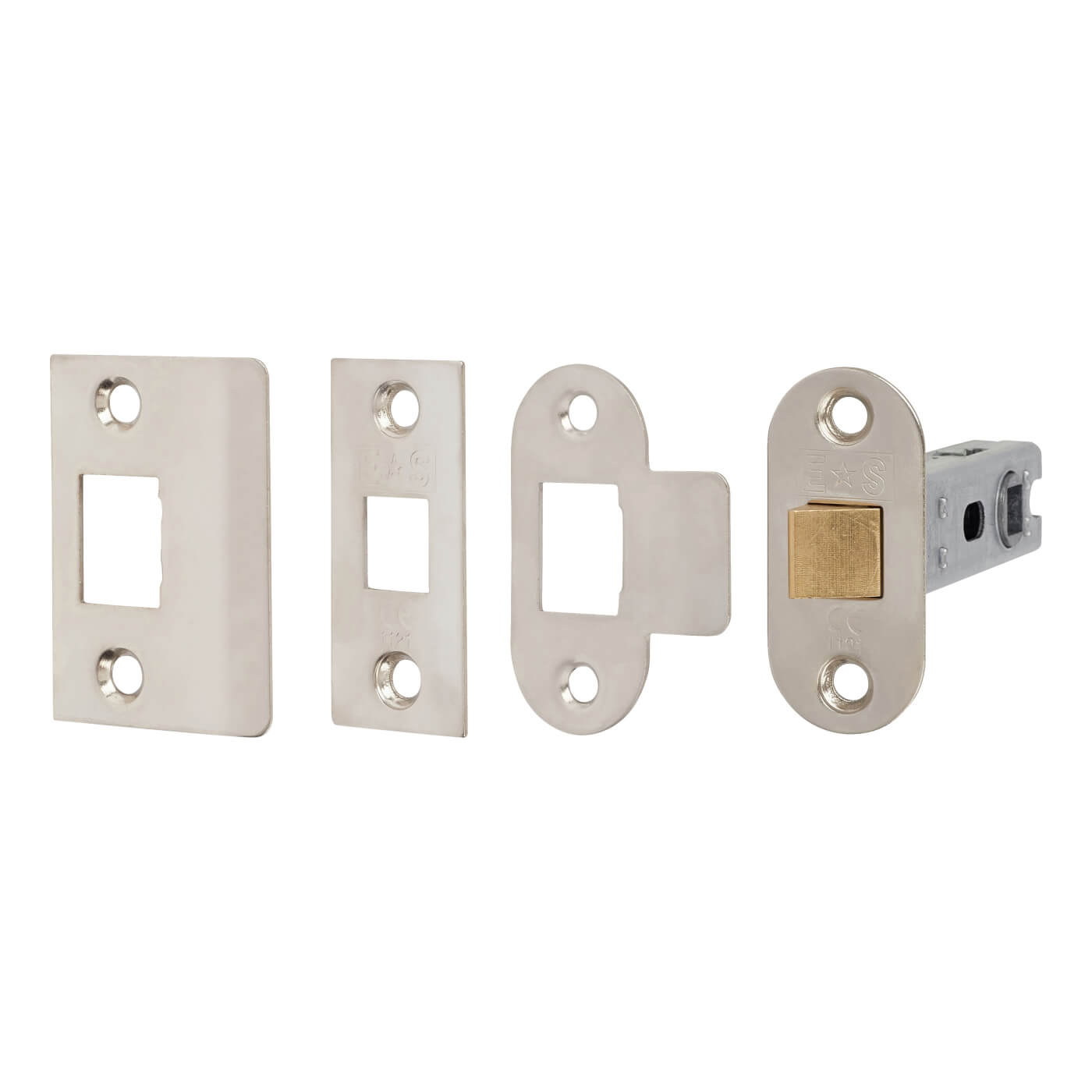 Satin Chrome Latch Door Handles on Rose Pack - Morgan Range - view 5