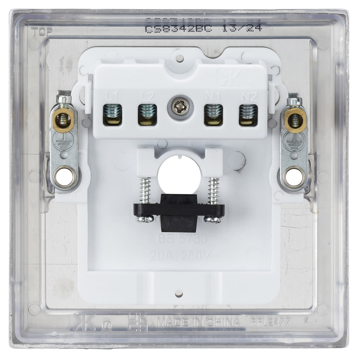 20A Square Edge Flex Outlet Plate - Brushed Chrome - view 3