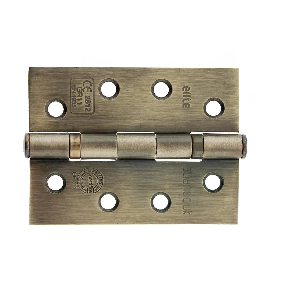 Twin Ball Bearing Grade 11 Butt Fire Door Hinge - 102 x 75 x 2.5mm - Antique Brass - Pair - view 2