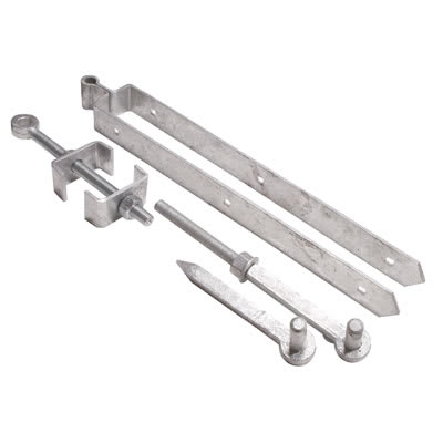 Heavy Duty Adjustable Field Gate Hinge Set - 450 x 75mm - Galvanised - view 2