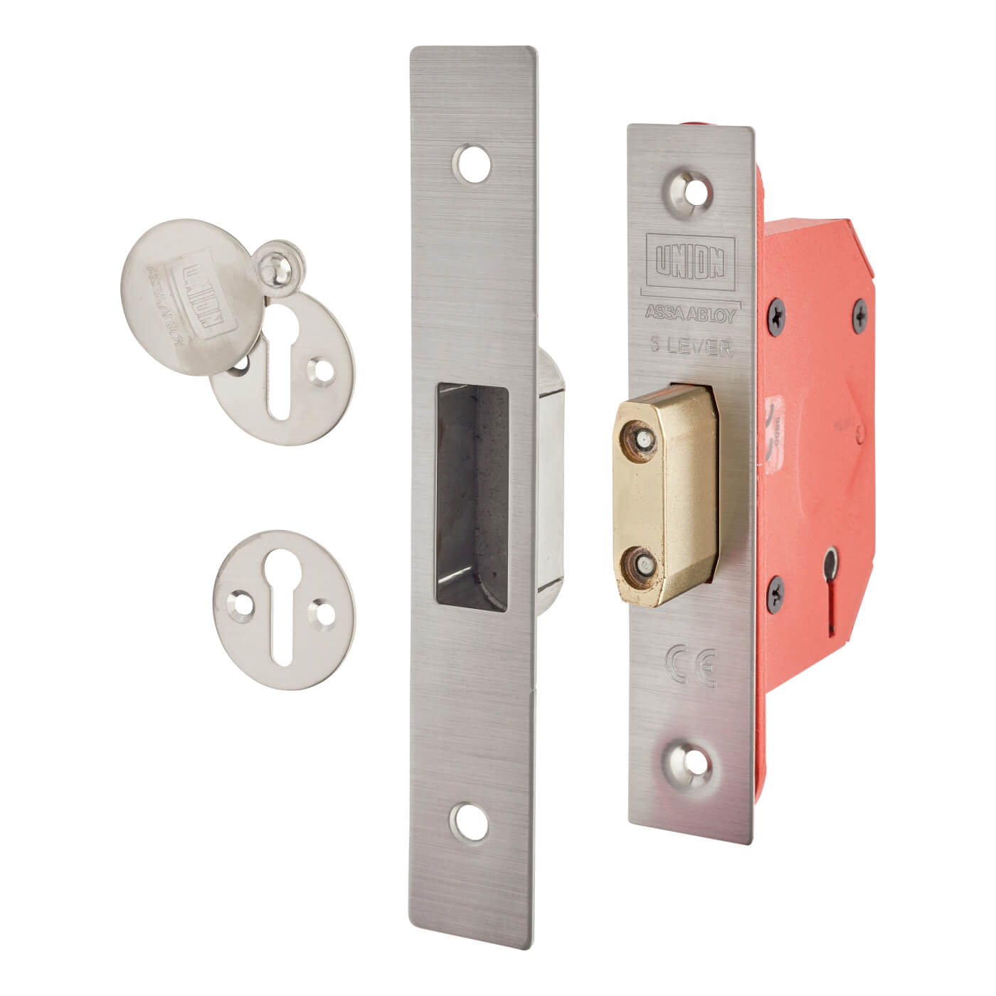 2105S StrongBOLT 5 Lever Deadlock - 68mm Case - 45mm Backset - Satin Stainless Steel - view 2