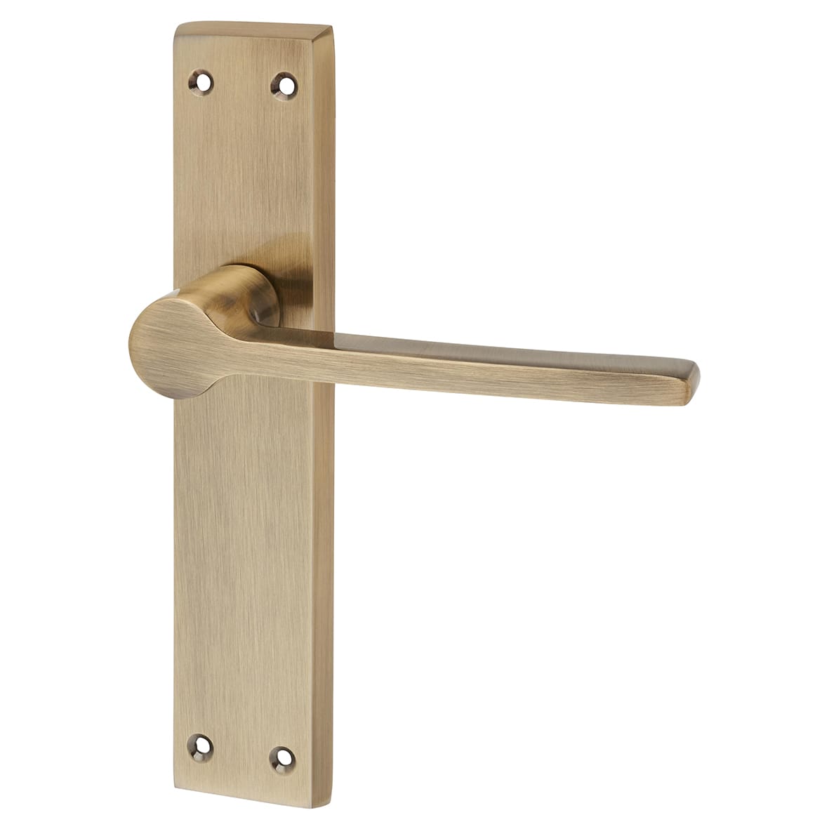 Antique Brass Latch Door Handles - Farley Range - 200 x 42mm - view 2