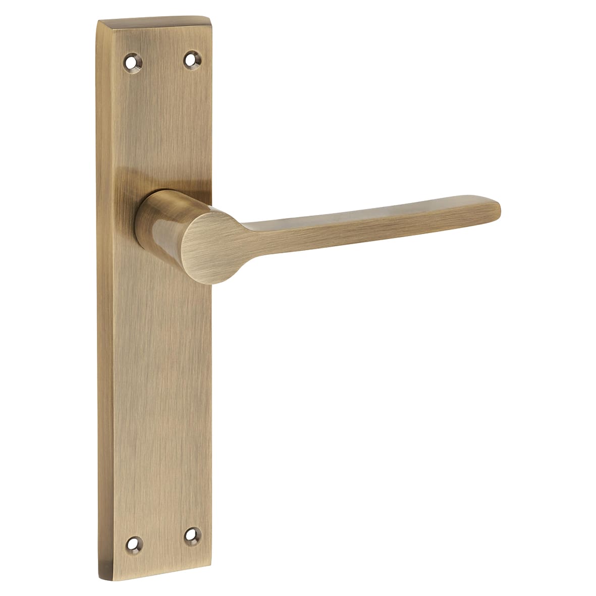 Antique Brass Latch Door Handles - Farley Range - 200 x 42mm - view 3