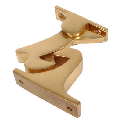 Gravity Door Holder - 60mm Length - Polished Brass - view 2
