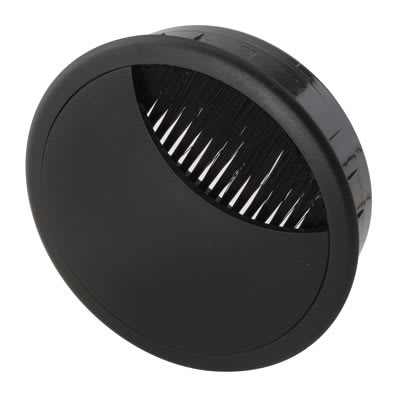 Round Cable Tidy Grommet - 80mm Hole Size - Black - Pack of 10 - view 2