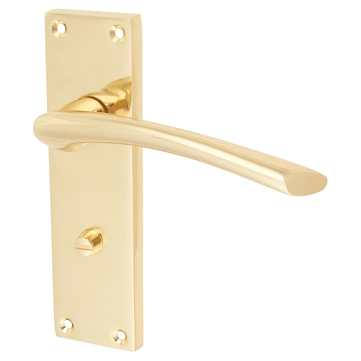 Polished Brass Bathroom Door Handles - Rimini Range - 151 x 42mm - view 2