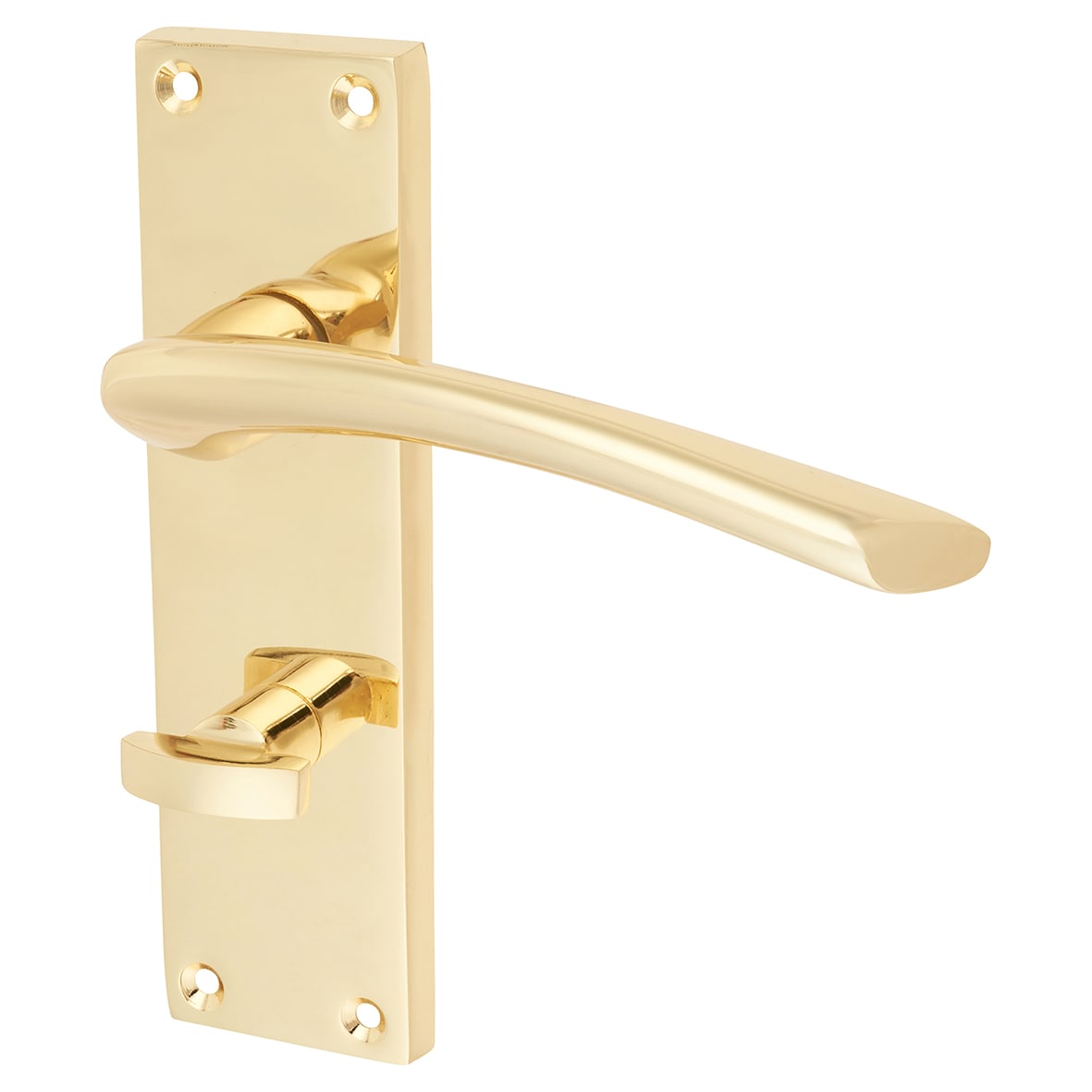 Polished Brass Bathroom Door Handles - Rimini Range - 151 x 42mm - view 3