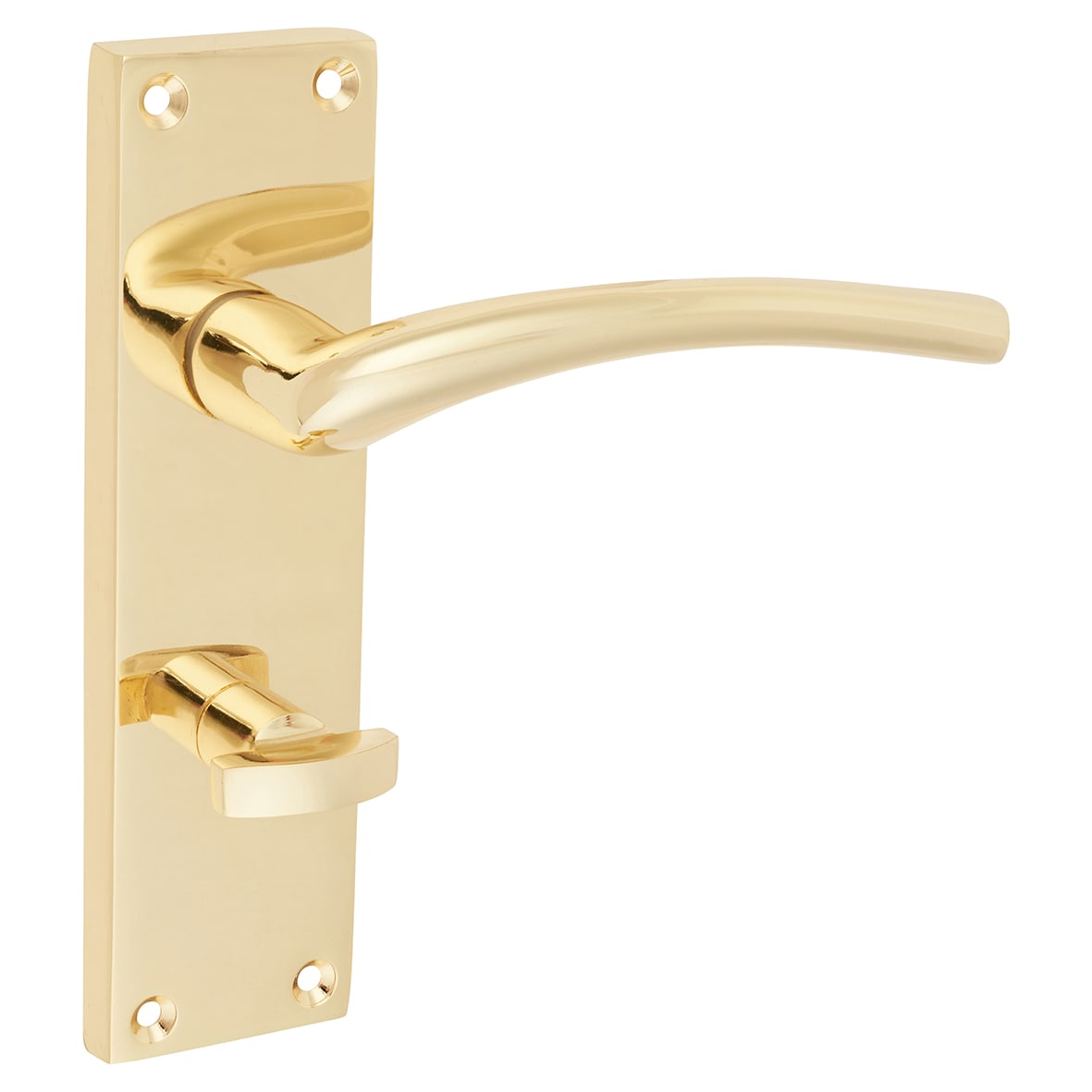 Polished Brass Bathroom Door Handles - Rimini Range - 151 x 42mm - view 4