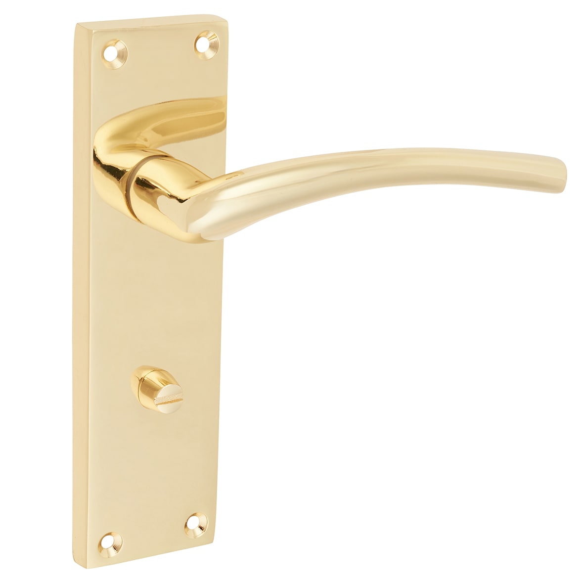 Polished Brass Bathroom Door Handles - Rimini Range - 151 x 42mm - view 5