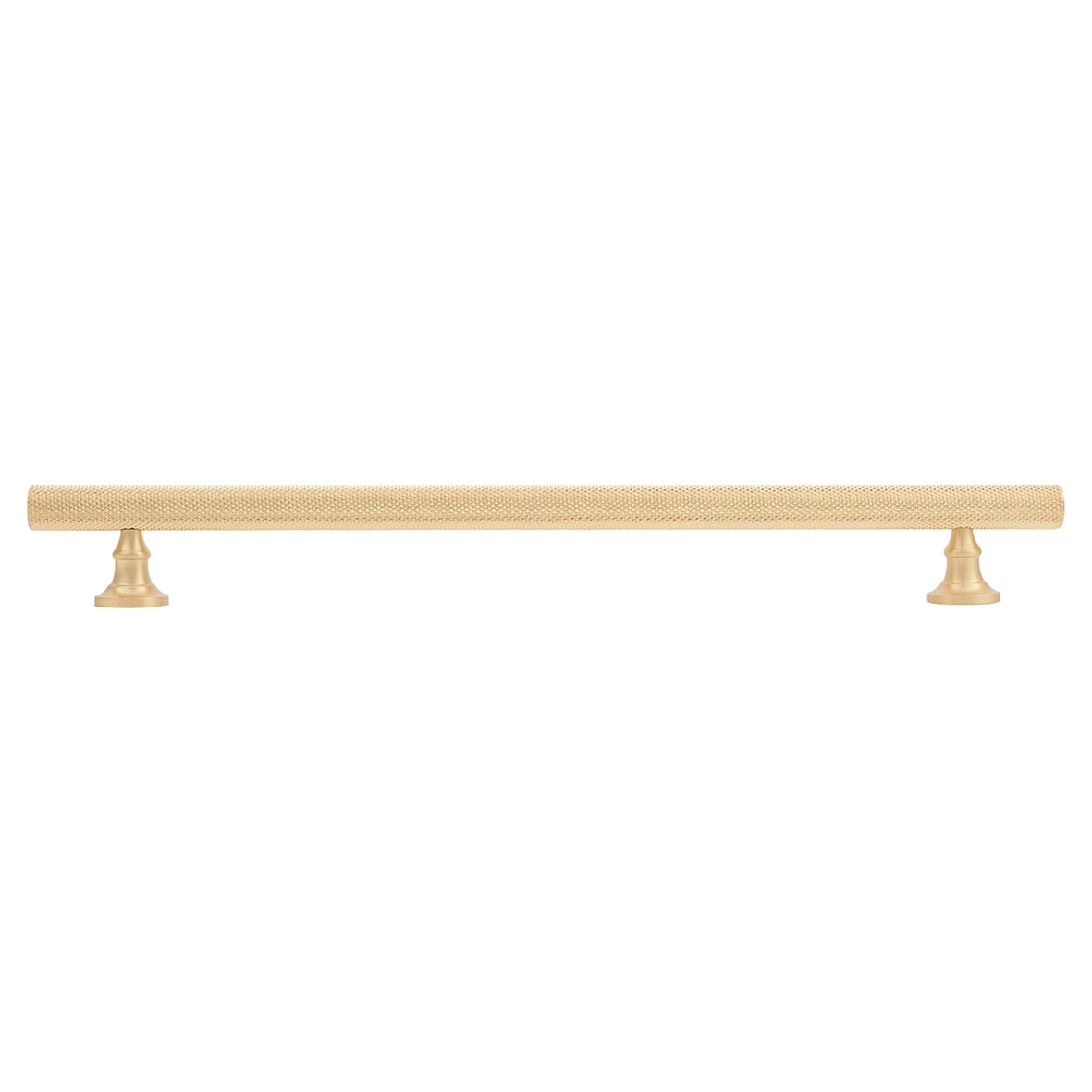 York 12mm Knurled T-Bar Cabinet Pull Handle - 224mm Centres - Satin Brass - view 2