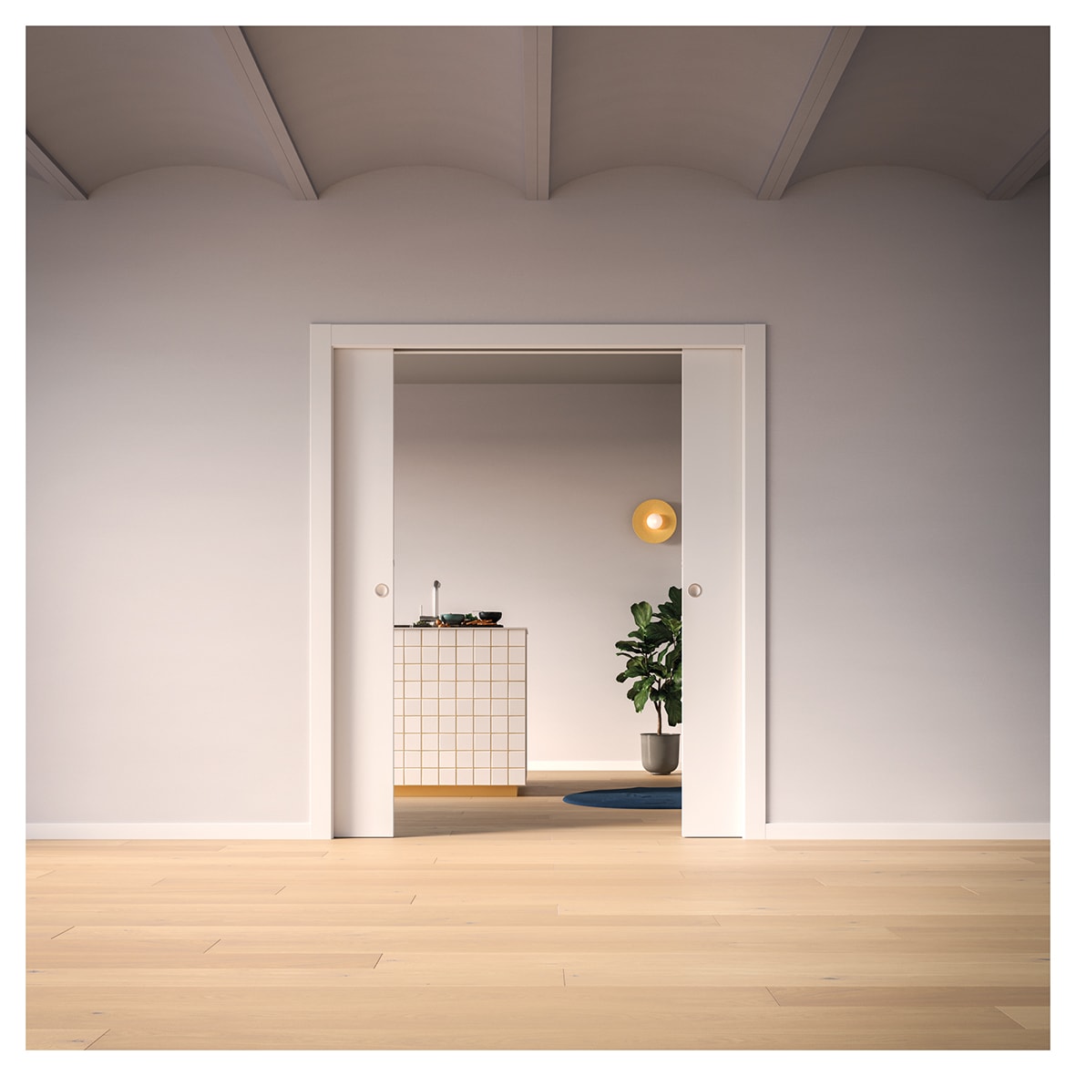 Double Fire Pocket Door Kit - - 120mm Finished Wall Thickness - 838 x 1981mm Door Size - view 6