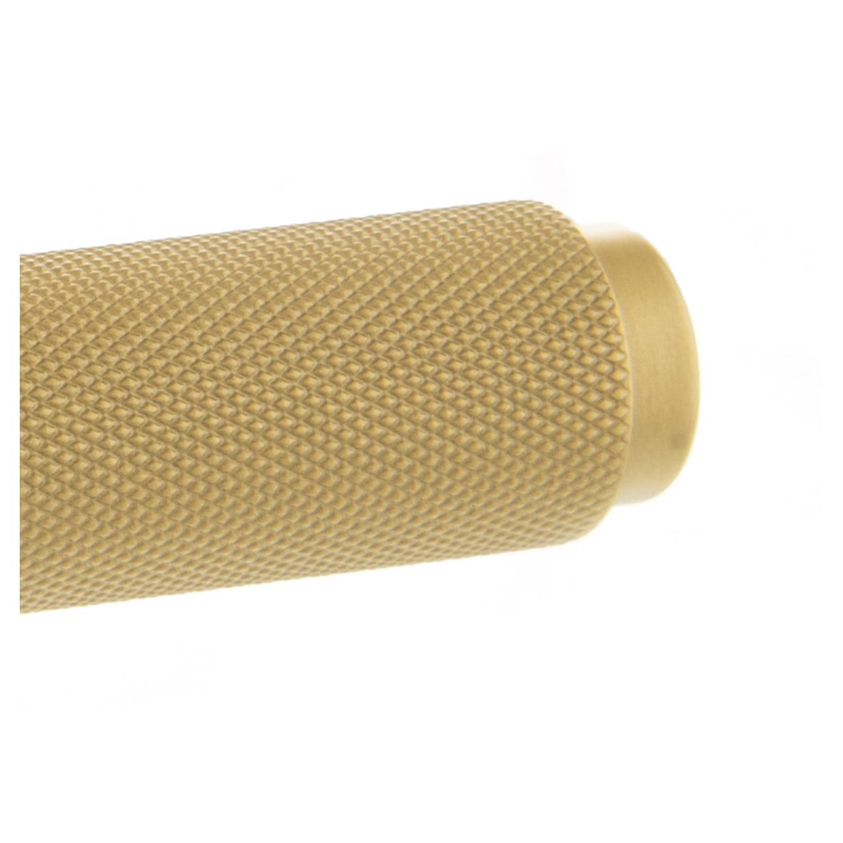 Millhouse Brass Crompton Knurled Door Handle on Rose - Satin Brass - view 3