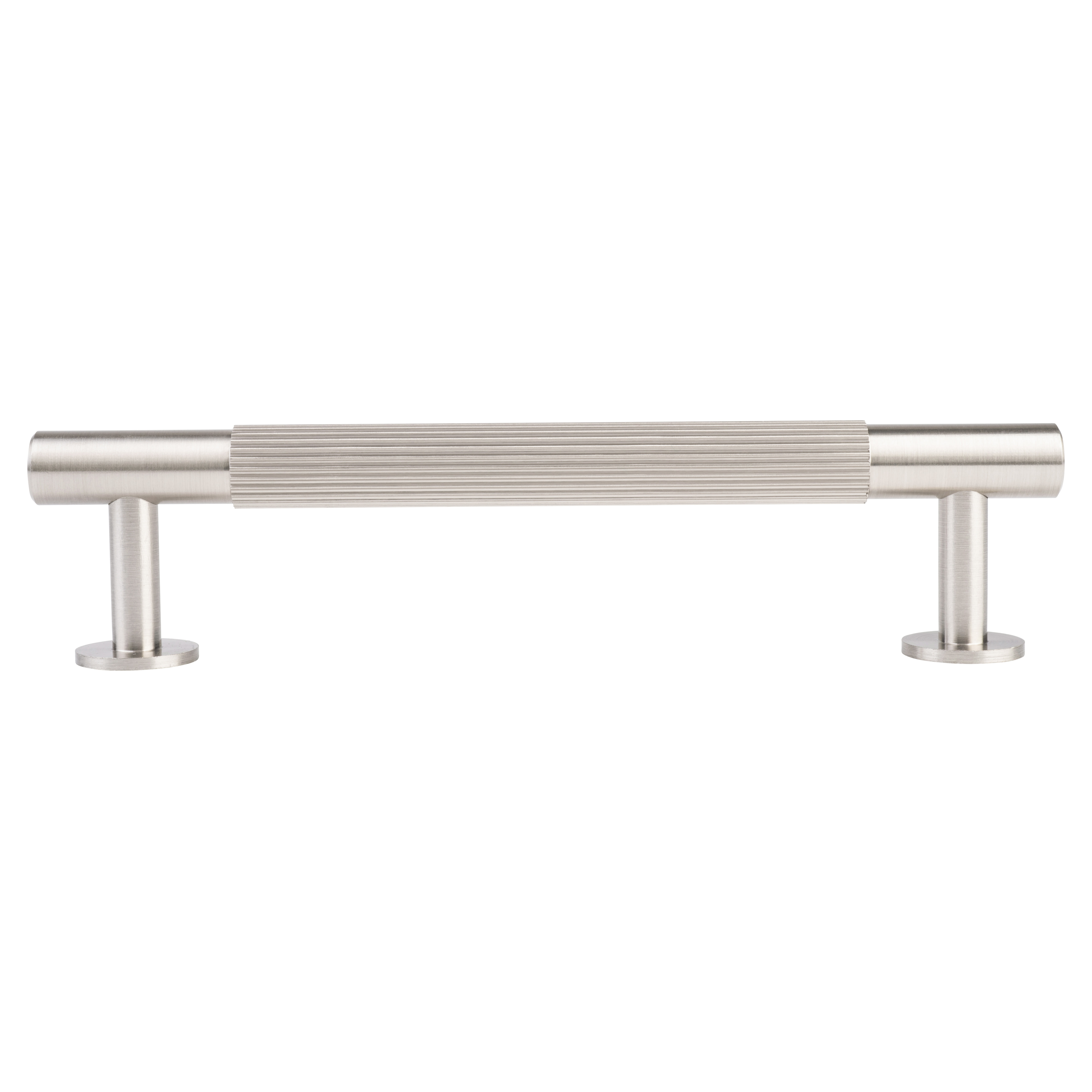 12.5mm Lines T-Bar Cabinet Pull Handle - 128mm Centres - Satin Nickel - view 2