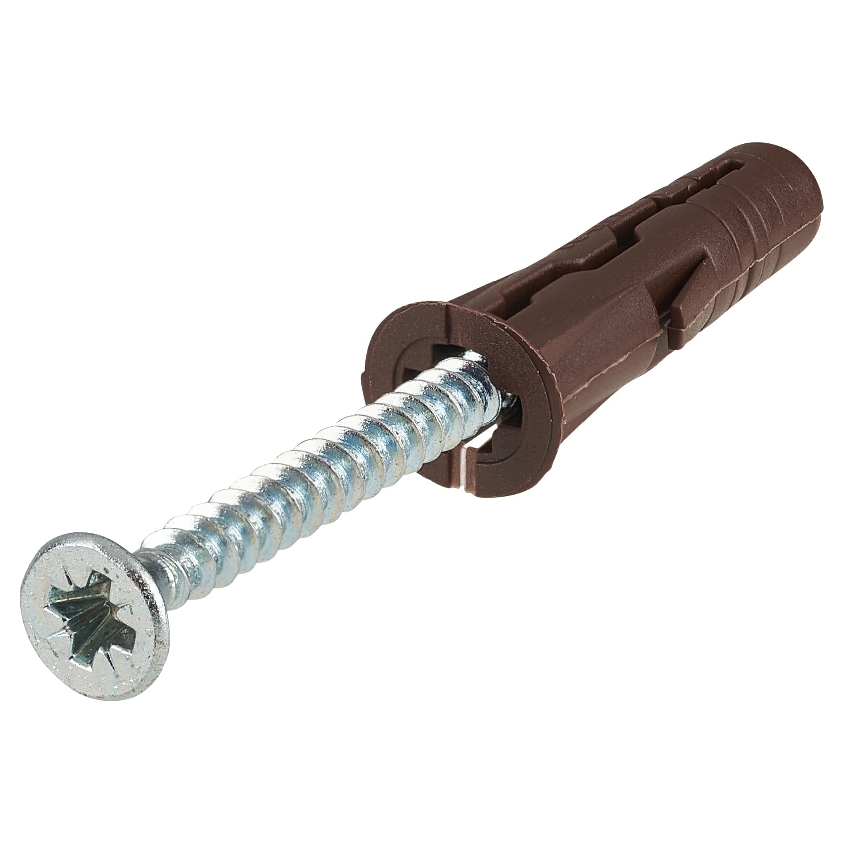 UNO Universal Wall Plugs and Screws - 7 x 30mm - Brown - Jar of 450 Plugs and 450 Screws - view 4
