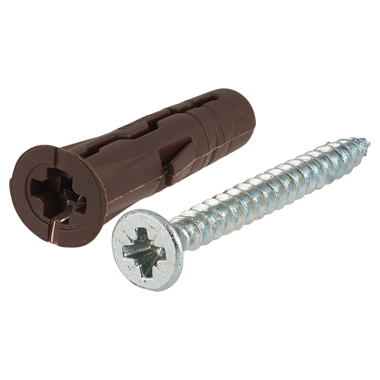 UNO Universal Wall Plugs and Screws - 7 x 30mm - Brown - Jar of 450 Plugs and 450 Screws - view 5
