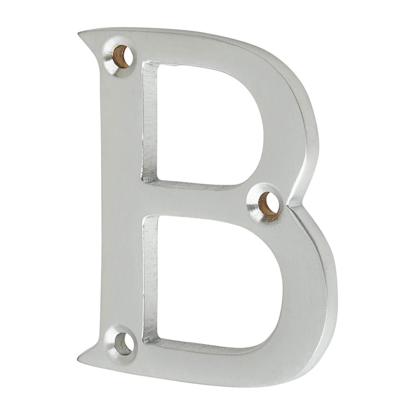 63mm Screw Fix Door Letter - B - Satin Chrome - view 2