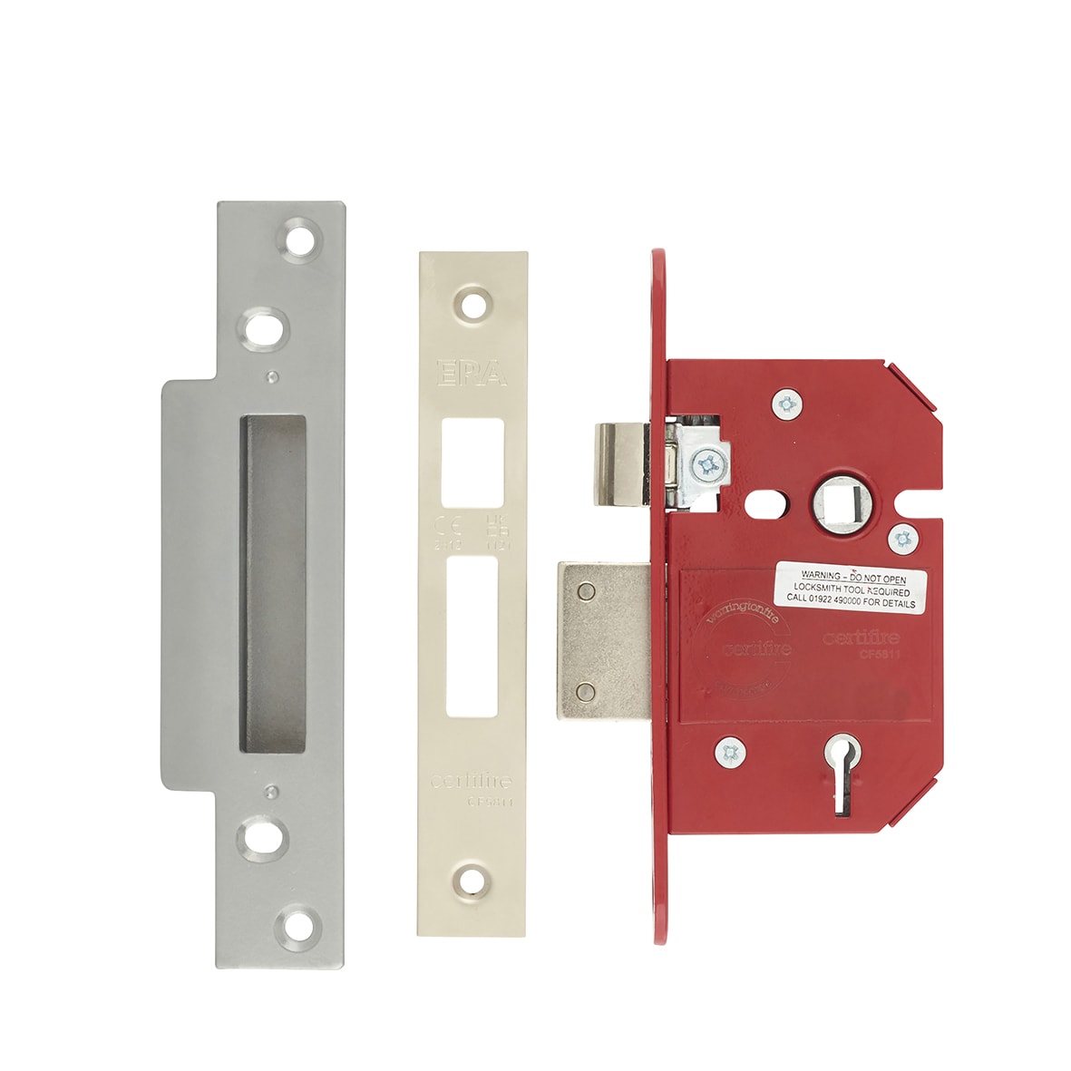 Fortress:2007 Bolt Through 5 Lever Sashlock - 67mm Case - 44mm Backset - Satin Chrome - view 2