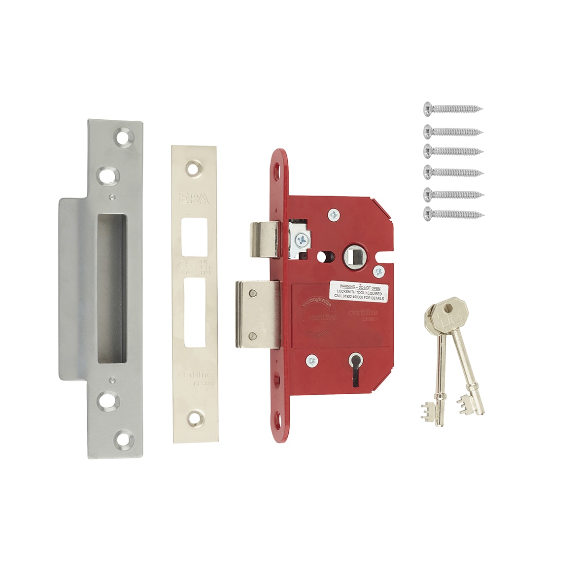 Fortress:2007 Bolt Through 5 Lever Sashlock - 67mm Case - 44mm Backset - Satin Chrome - view 3