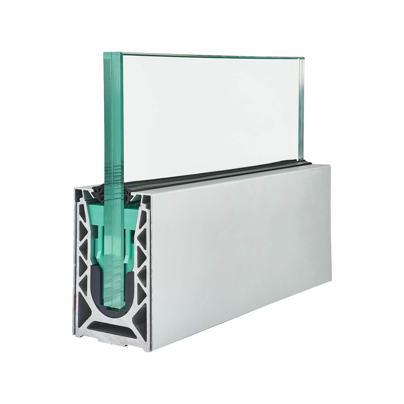Sabco Aluminium Side Fix 2500mm Balustrade Rail Kit - 15mm Glass - Satin Stainless Steel - view 2