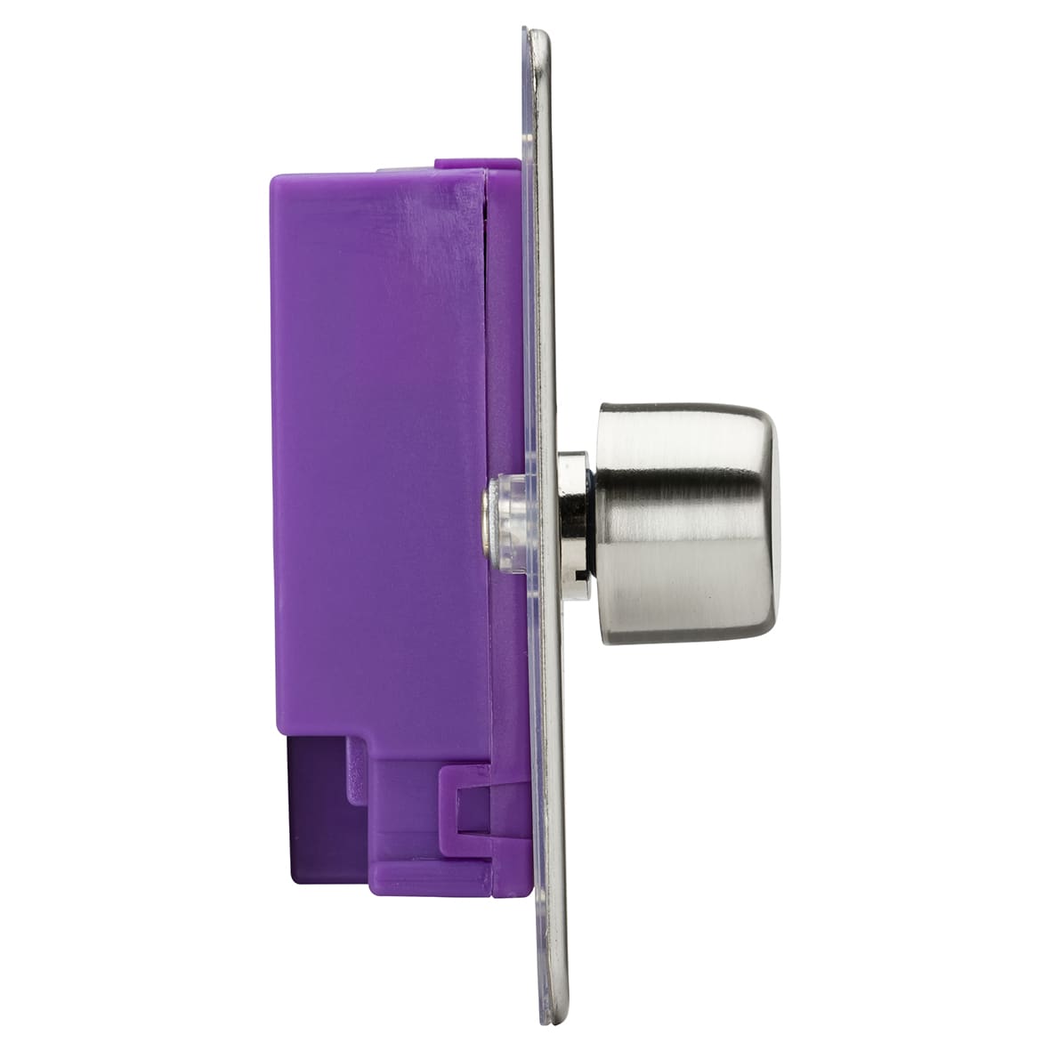 5-150W 2 Gang 2 Way Push On/Off Rotary Flat Intelligent LED Dimmer - Brushed Chrome - view 3