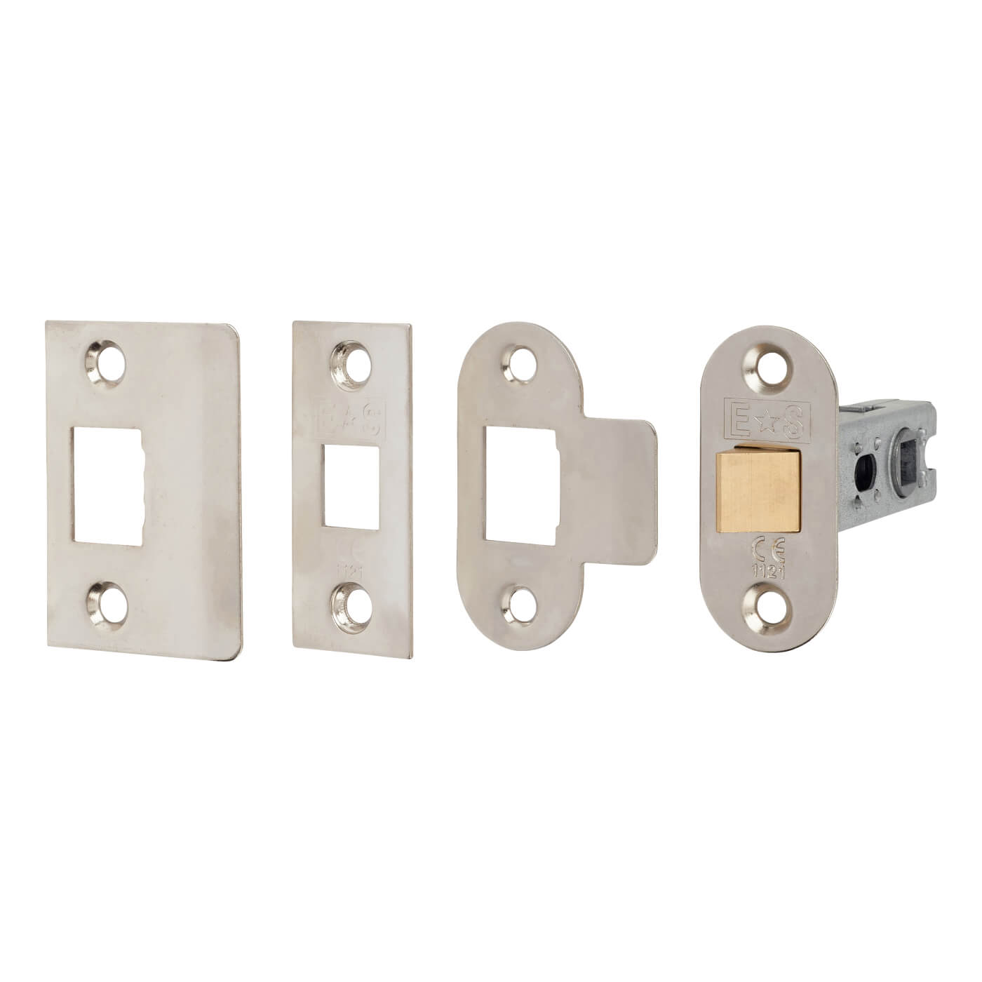 Contract Bolt Through Tubular Latch - 67mm Case - 46mm Backset - Radius/Square - Pol Nickel - view 2
