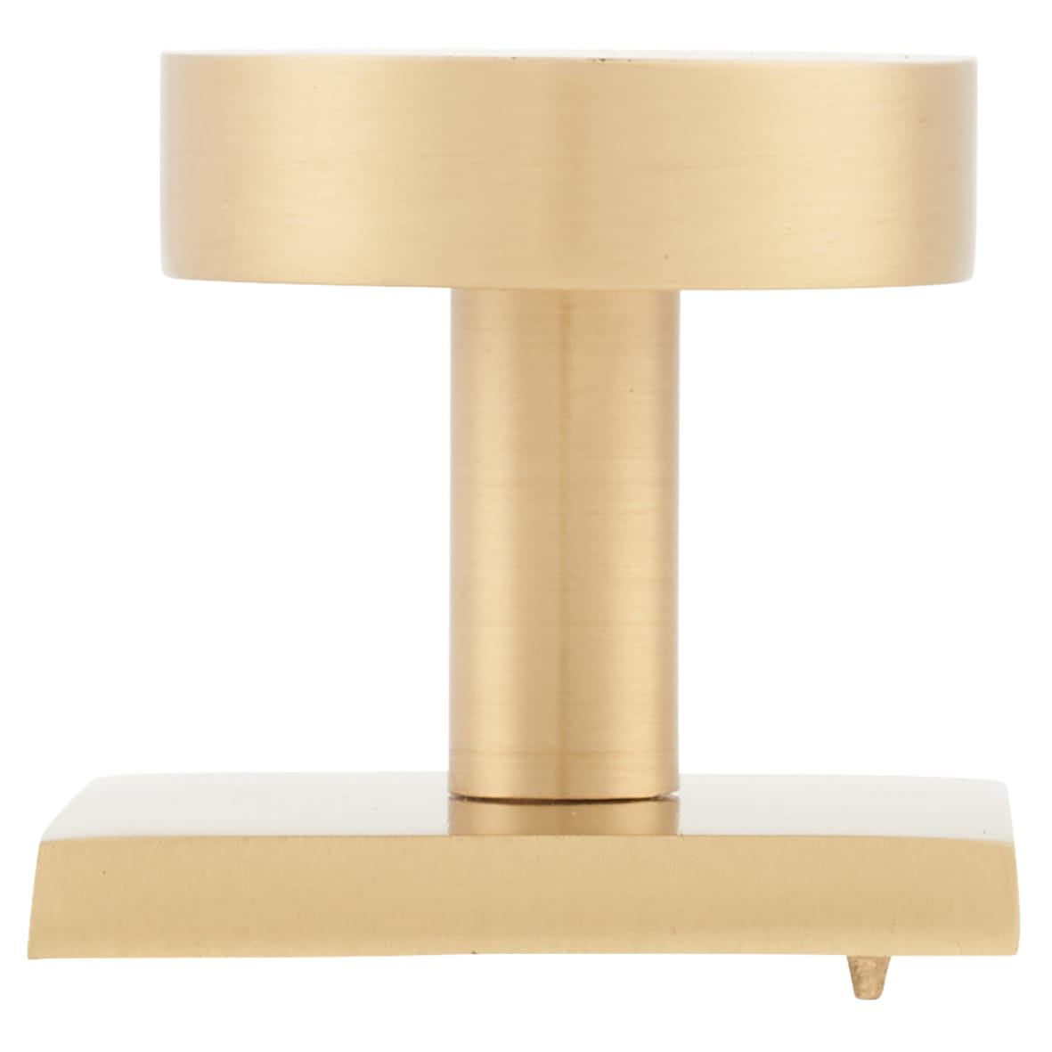Marcus Disc Cabinet Knob on Square Backplate - 32mm Diameter - Satin Brass - view 2
