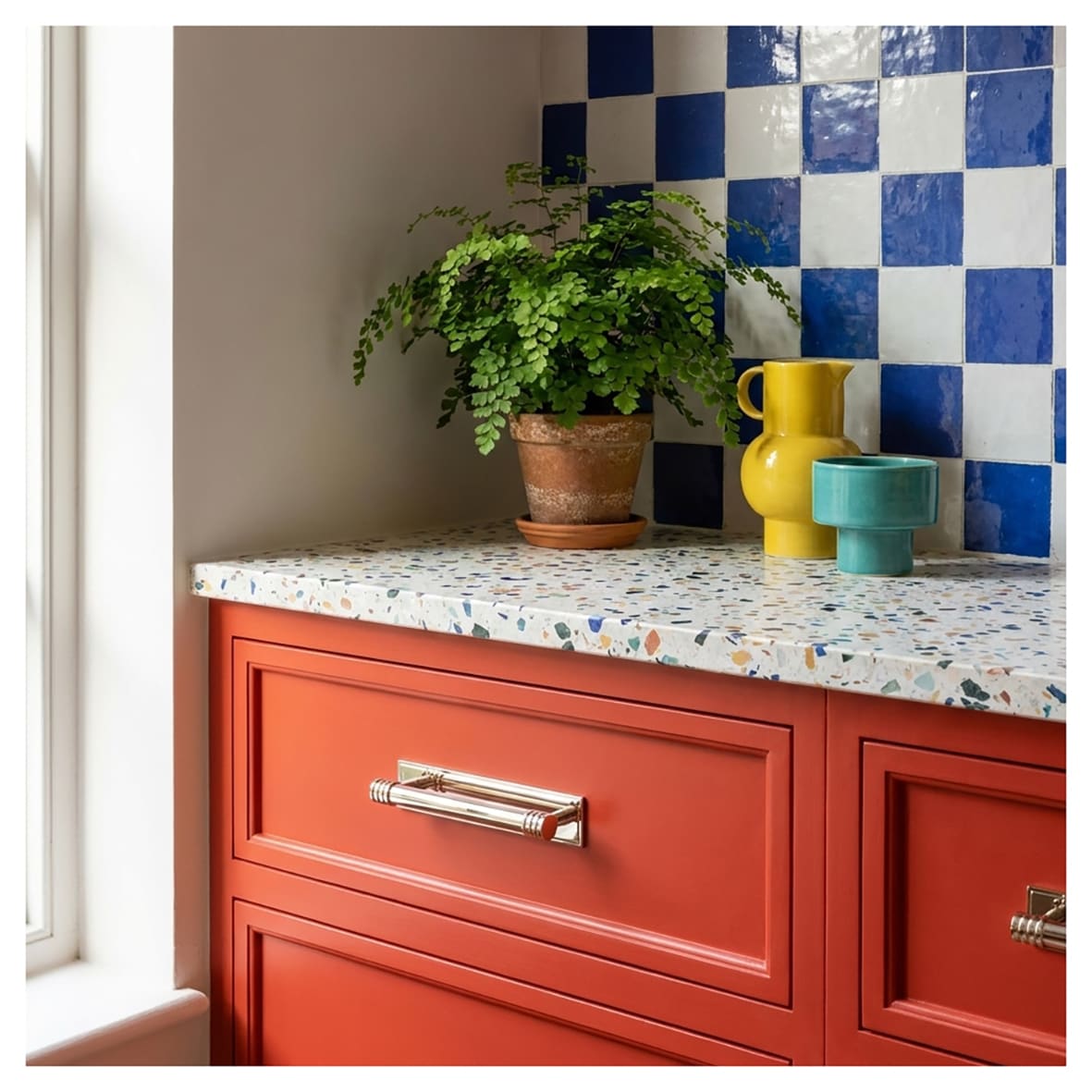Sturt 15mm Reeded T-Bar Cabinet Pull Handle on Stepped Backplate - 96mm c/c - Polished Nickel - view 6