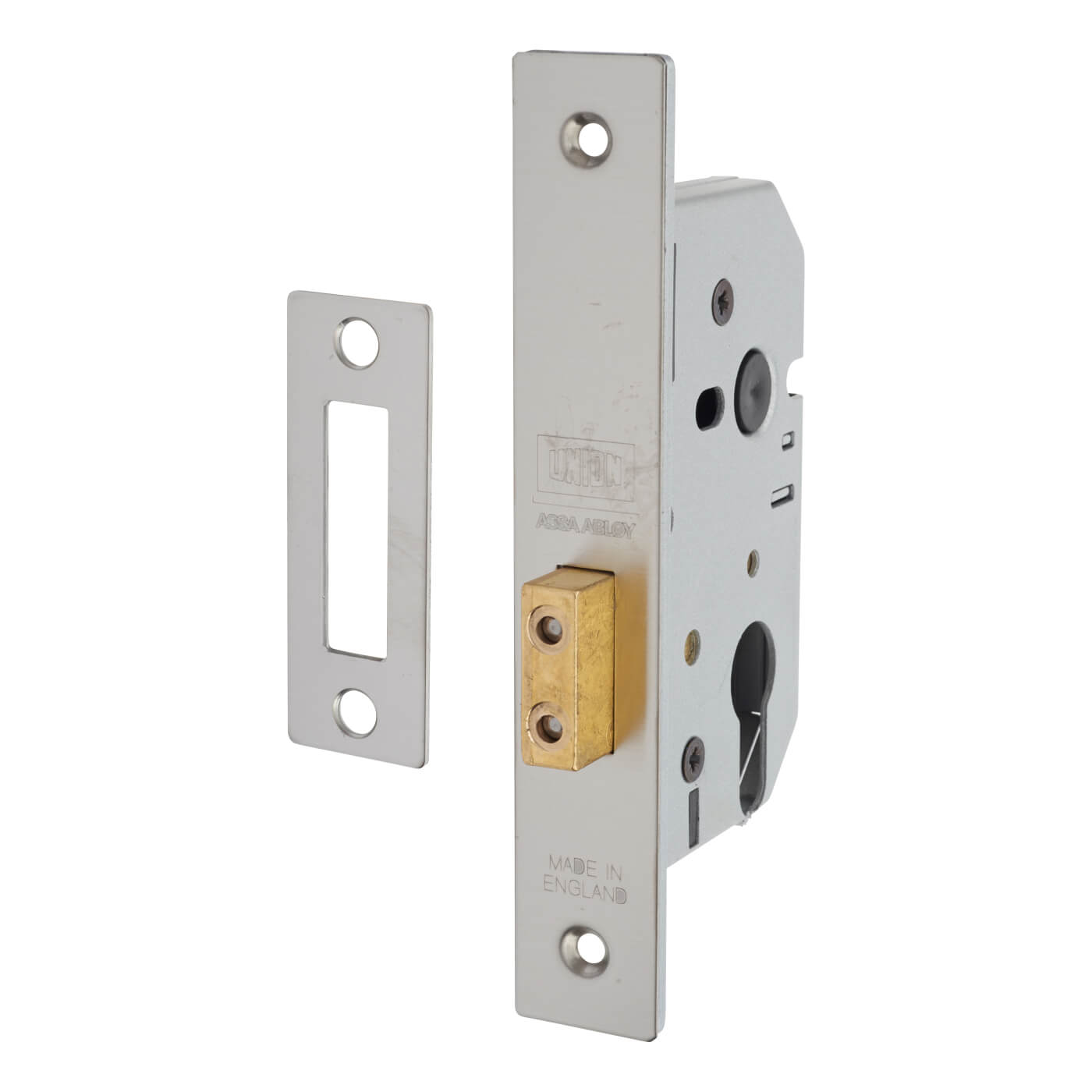 2149 Euro Profile Deadlock - 77.5mm Case - 57mm Backset - Satin Chrome - view 2