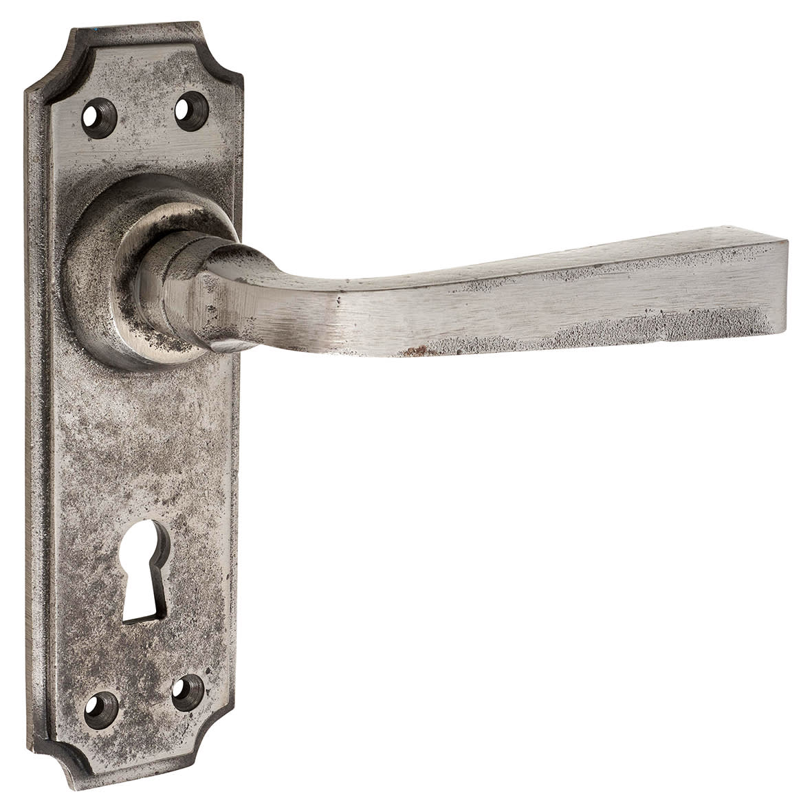 Polished Iron Keyhole Lock Door Handles - York Range - 152 x 48mm - view 2