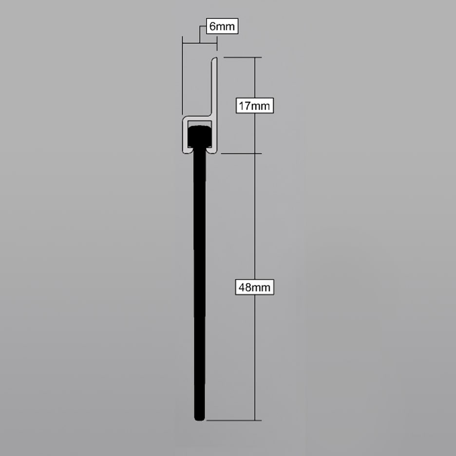 Garage Door Seal 50mm - 2134mm Length - Aluminium - view 2