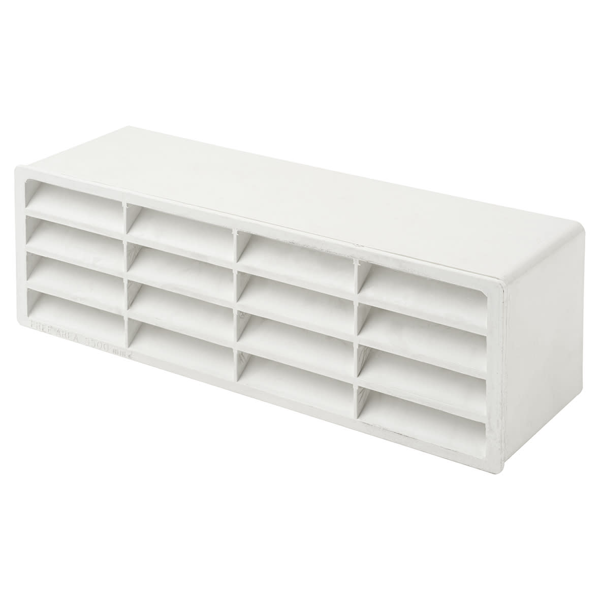 Slimline Air Brick and Adaptor - 204 x 60mm - White - view 2