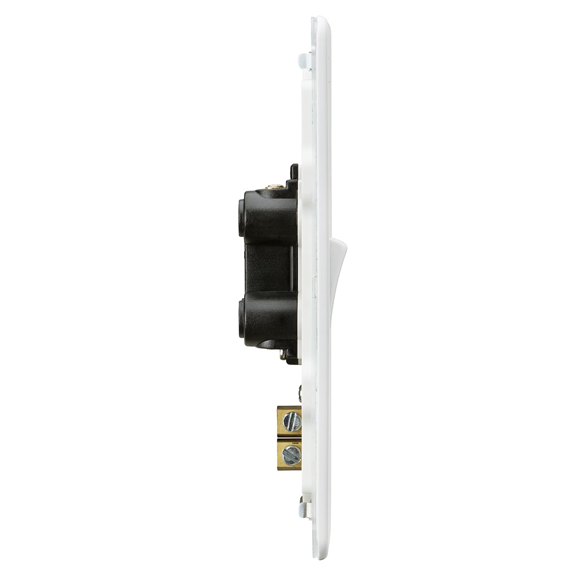45A 2 Gang Screwless Double Pole Cooker Switch with Neon - Matt White - view 2