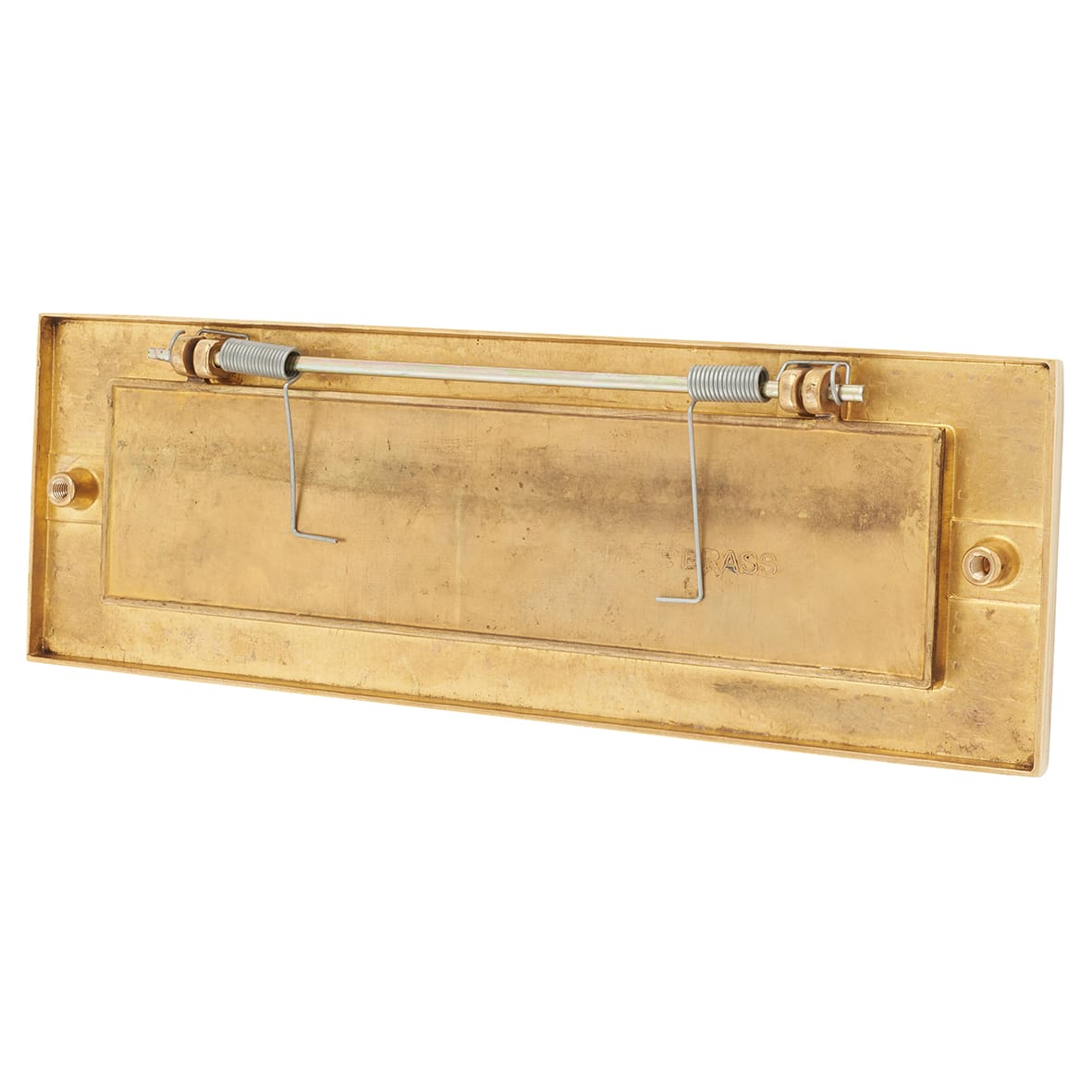 Marcus Letter Plate - 305 x 101mm - Unlacquered Brass - view 3