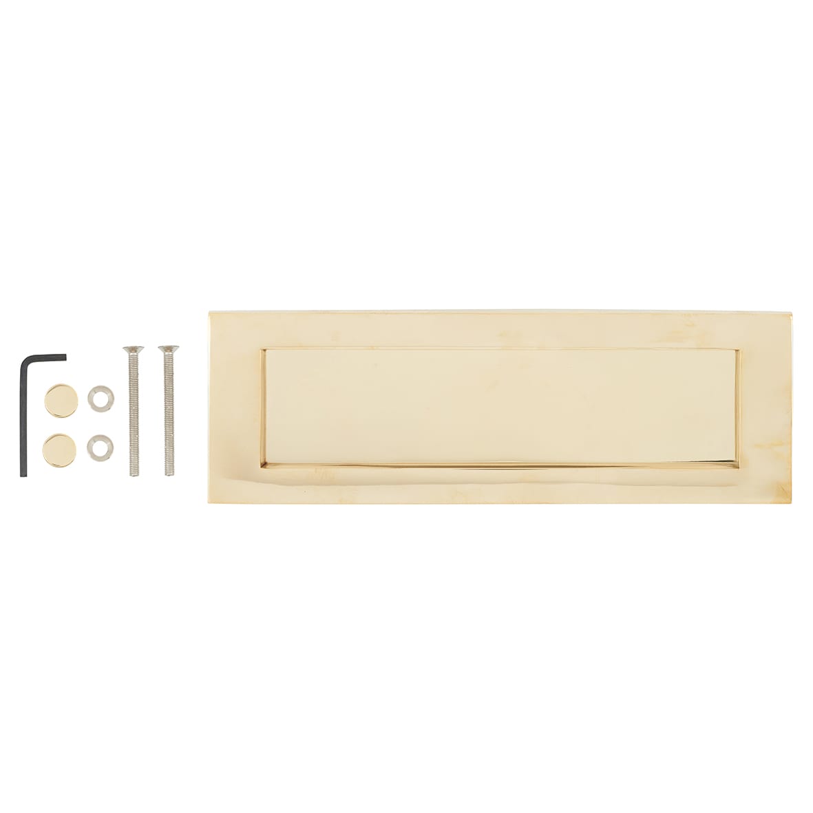 Marcus Letter Plate - 305 x 101mm - Unlacquered Brass - view 4