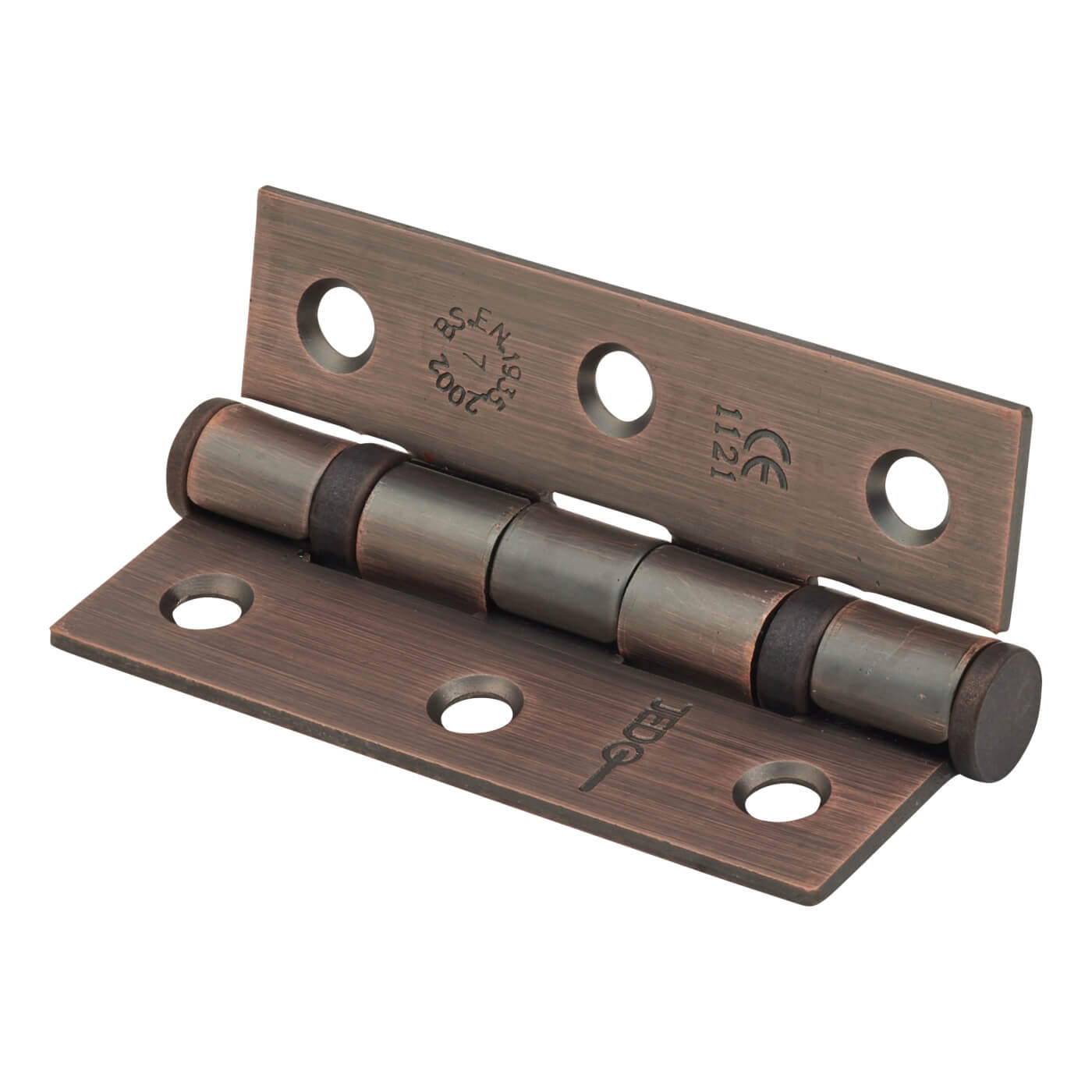 Twin Ball Bearing Butt Door Hinge - 75 x 50 x 2mm - Bronze Plated - Pair - view 3