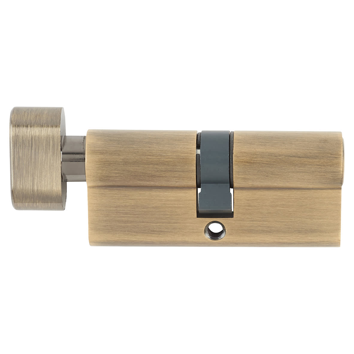 6 Pin 70mm Euro Thumbturn Cylinder - 35mm Turn + 35mm - Antique Brass - Keyed To Differ - view 2