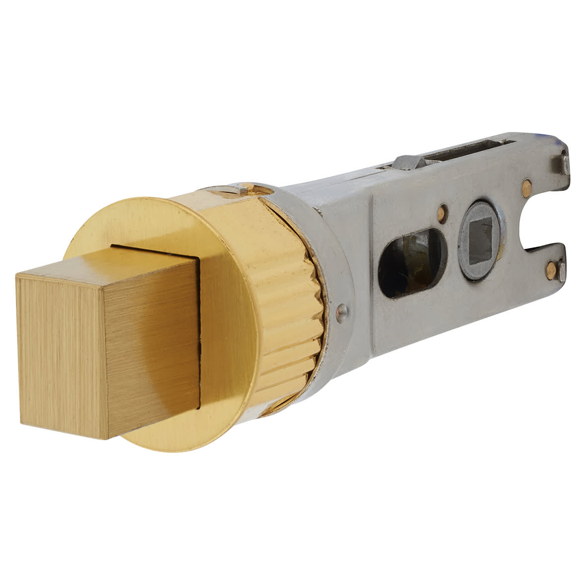 Quick Latch Bolt Through Tubular Bathroom Deadbolt - 71mm Case - 57mm Backset - Round - Sat Brass - view 2
