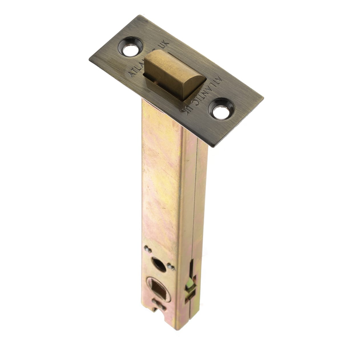 Heavy Duty Tubular Latch - 150mm Case - 125mm Backset - Square - Antique Brass - view 2