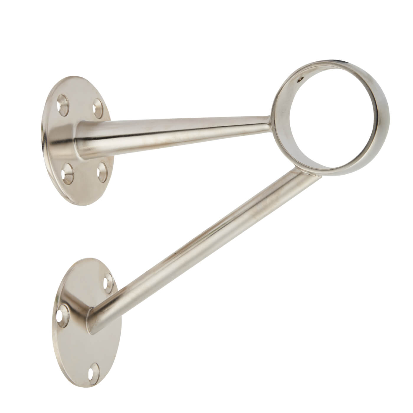 51mm Solid Brass Bar Rail Angled Stem Bracket - Satin Nickel - view 2