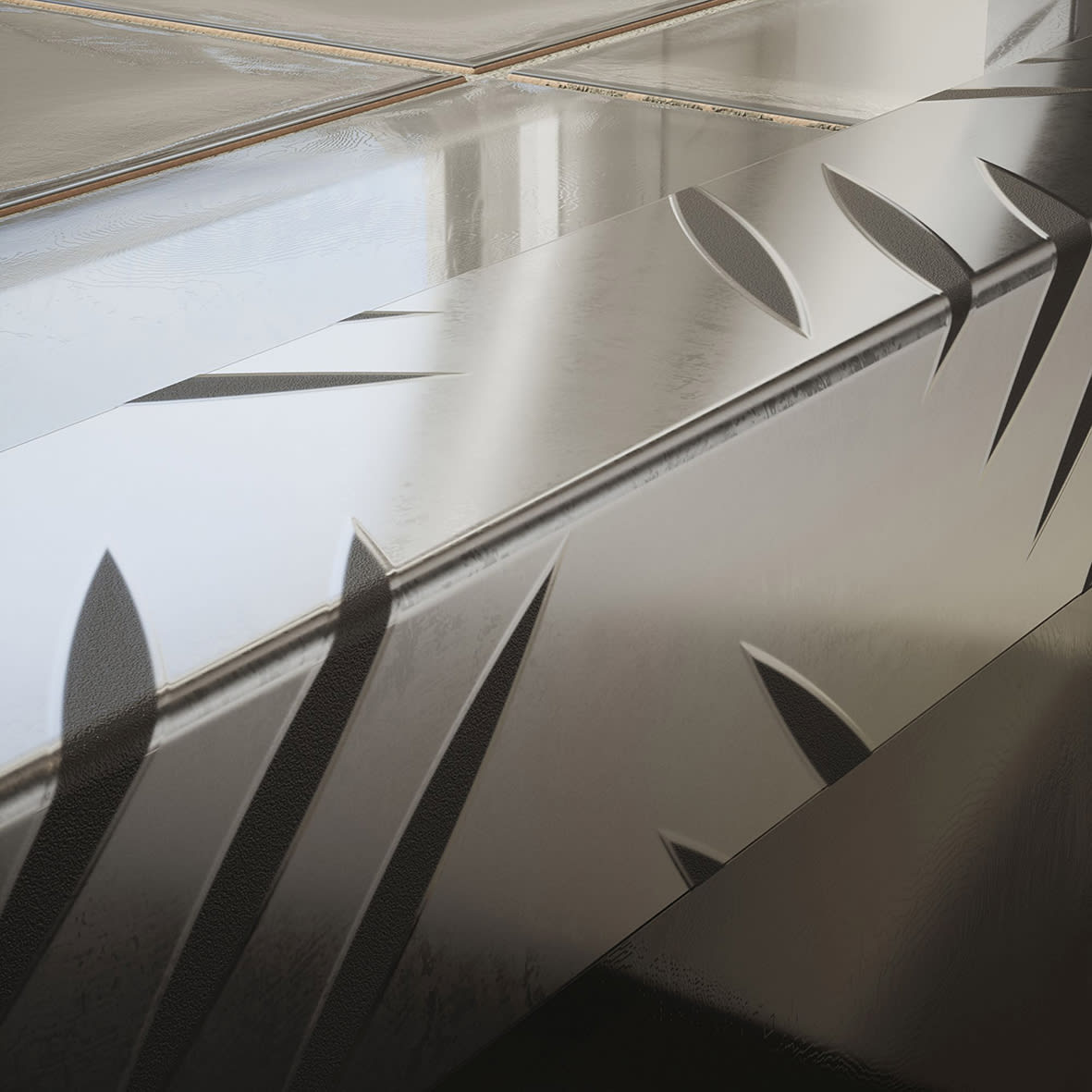 1000mm Aluminium Angle - Equal Sided - 23.5 x 23.5 x 1.5mm - Checker Plate 5 Bar Tread - Raw - view 4