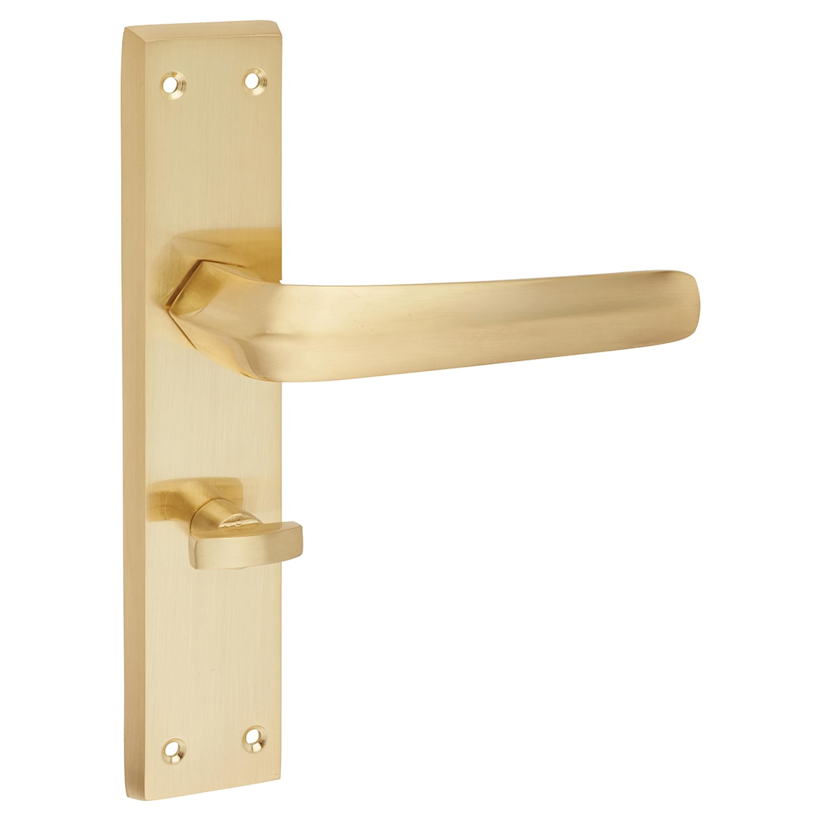 Satin Brass Bathroom Door Handles - Norley Range - 200 x 42mm - view 4