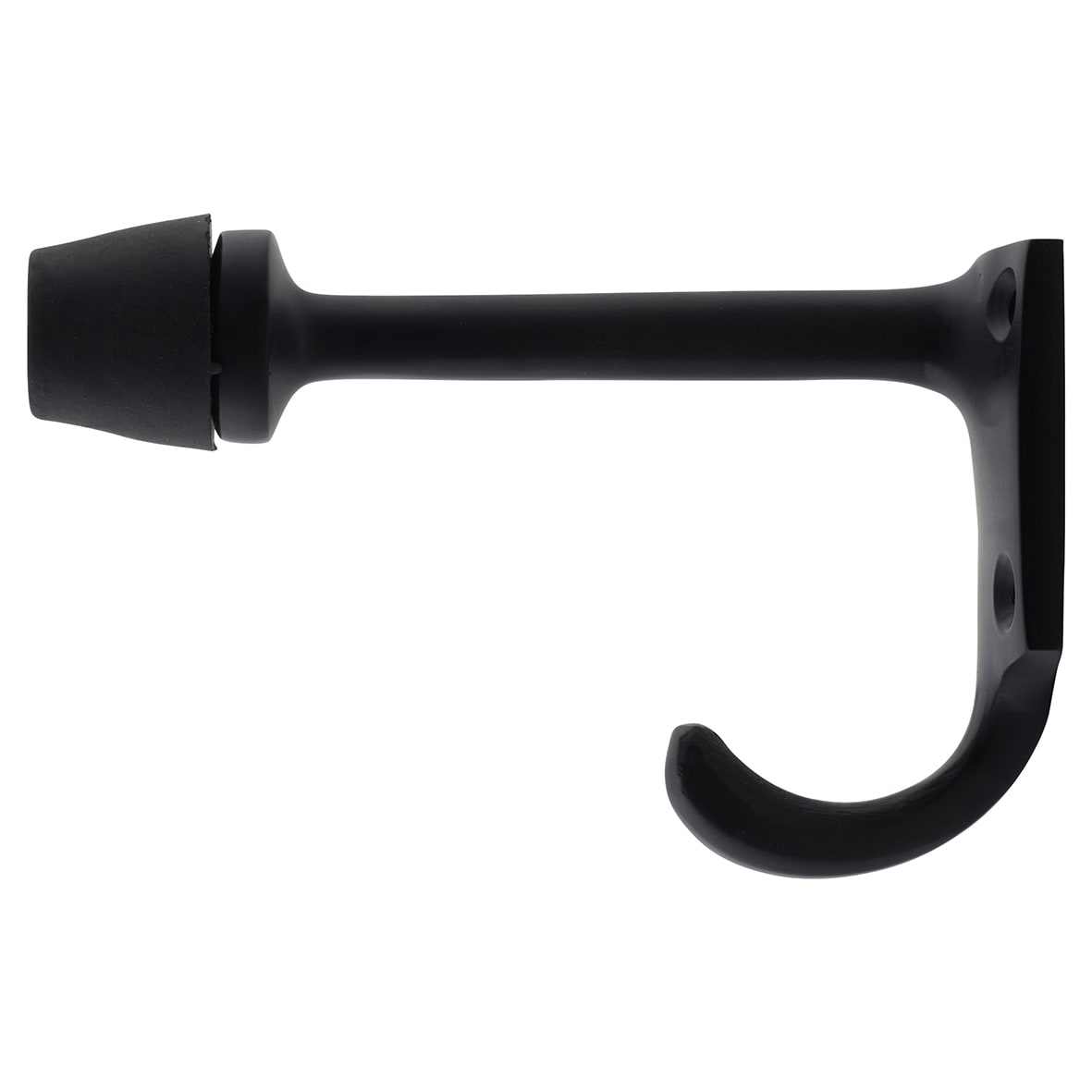Cubical Single Hat & Coat Hook with Buffer - 85 x 55mm - Matt Black - view 3