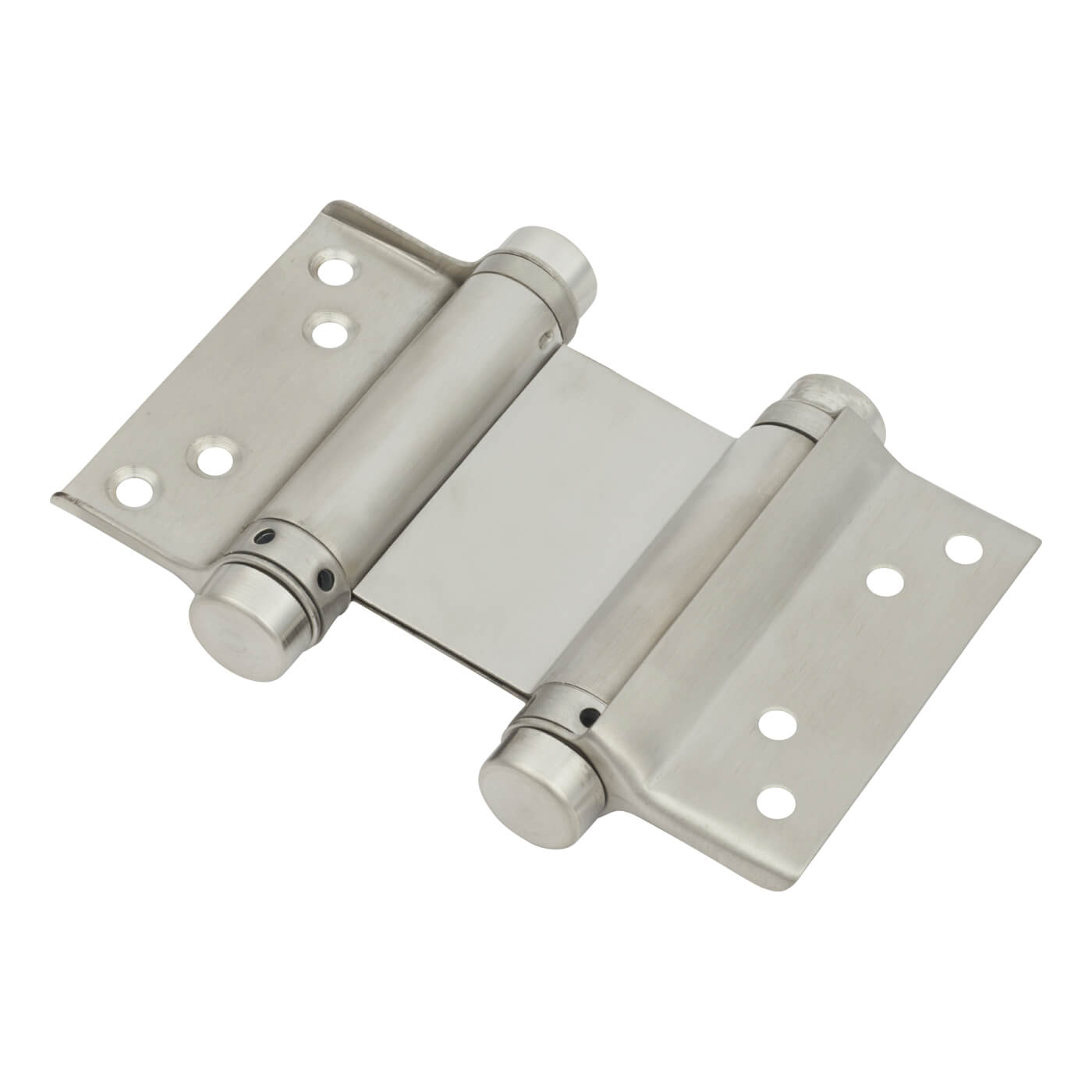 Double Action Self Closing Spring Hinge - 76mm Length - Satin Stainless Steel - Pair - view 2