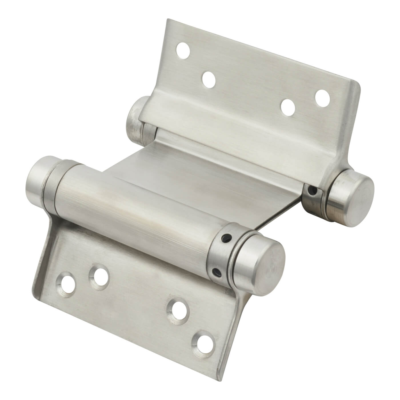 Double Action Self Closing Spring Hinge - 76mm Length - Satin Stainless Steel - Pair - view 3