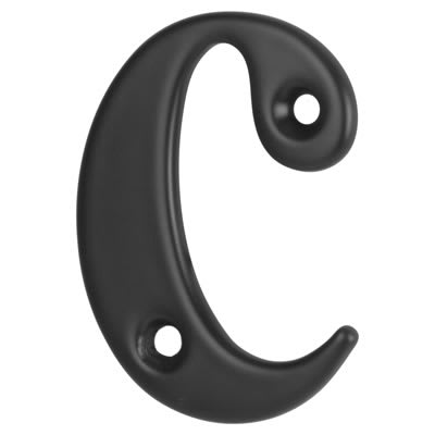 55mm Screw Fix Door Letter - c - Black - view 2