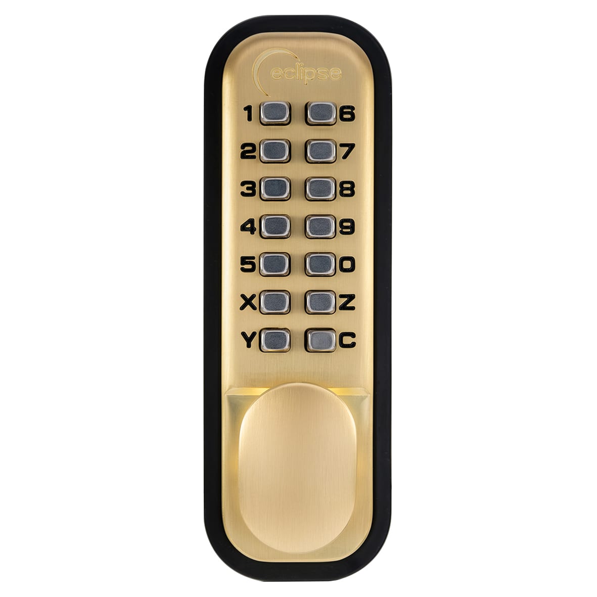 Easy Code Push Button Digital Code Lock - Holdback Option - Satin Brass - view 2