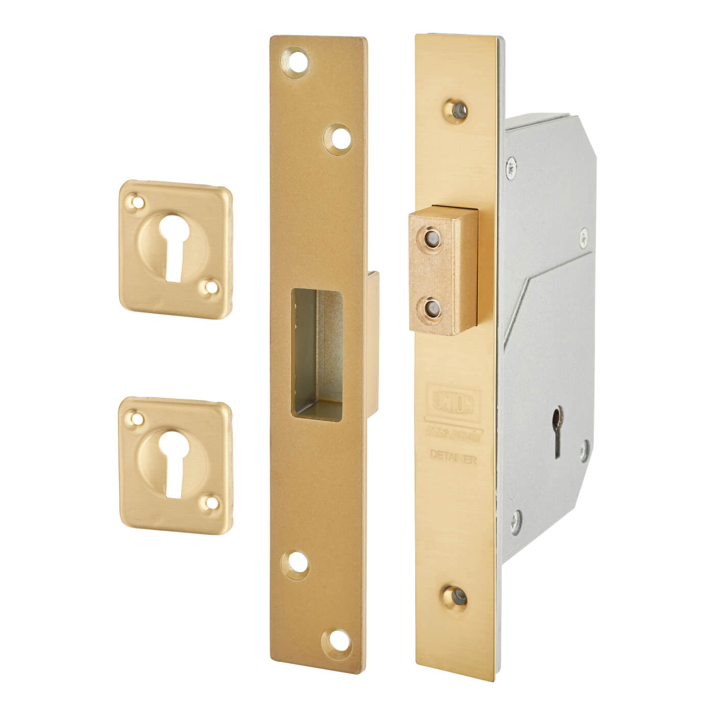 3G110 5 Detainer High Security Deadlock - 73mm Case - 44mm Backset - Polished Brass - view 2